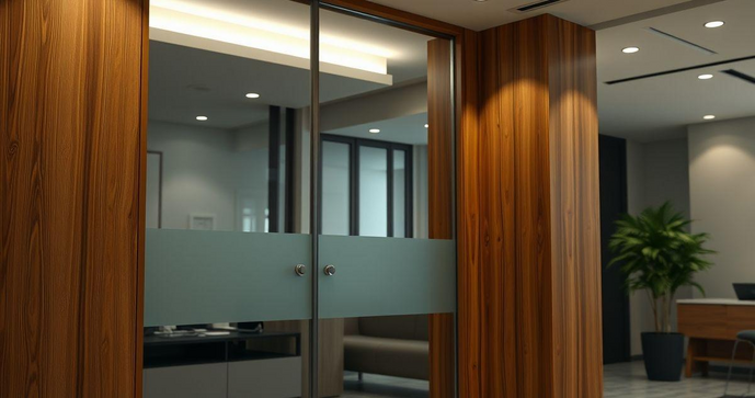 Divisória de madeira com vidro transforma ambientes e eleva o design Divisória de madeira com vidro transforma ambientes e eleva o design