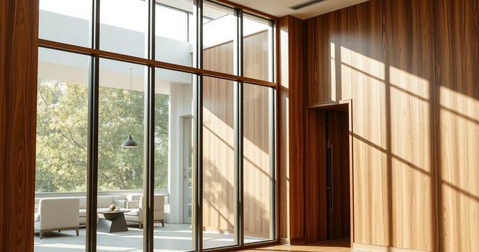 Como a Divisória de Madeira com Vidro Transforma Espaços Internos